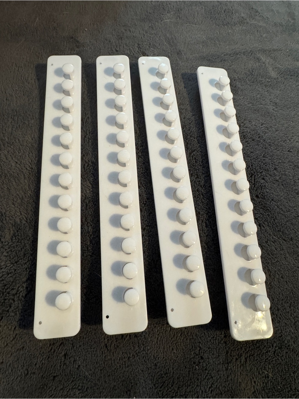 4 White Self Adhesive Necklace Organizer Holders 12 Peg Jewelry Hanger Wall moun